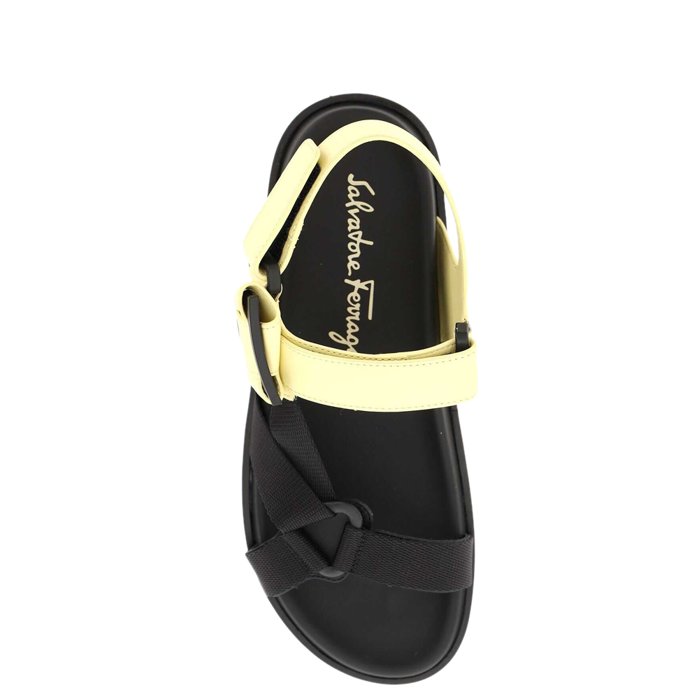 

Salvatore Ferragamo Yellow/Black Aja Sport Sandals Size US 5.5 IT