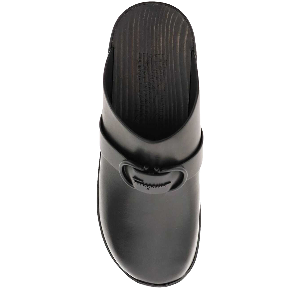 

Salvatore Ferragamo Black Calf Leather Gancini Sandals Size US 7 EU