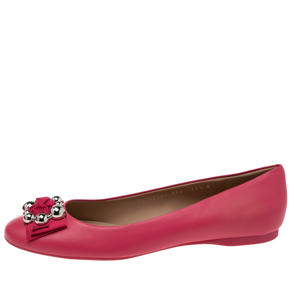 

Salvatore Ferragamo Pink Leather Flair Ballet Flats Size