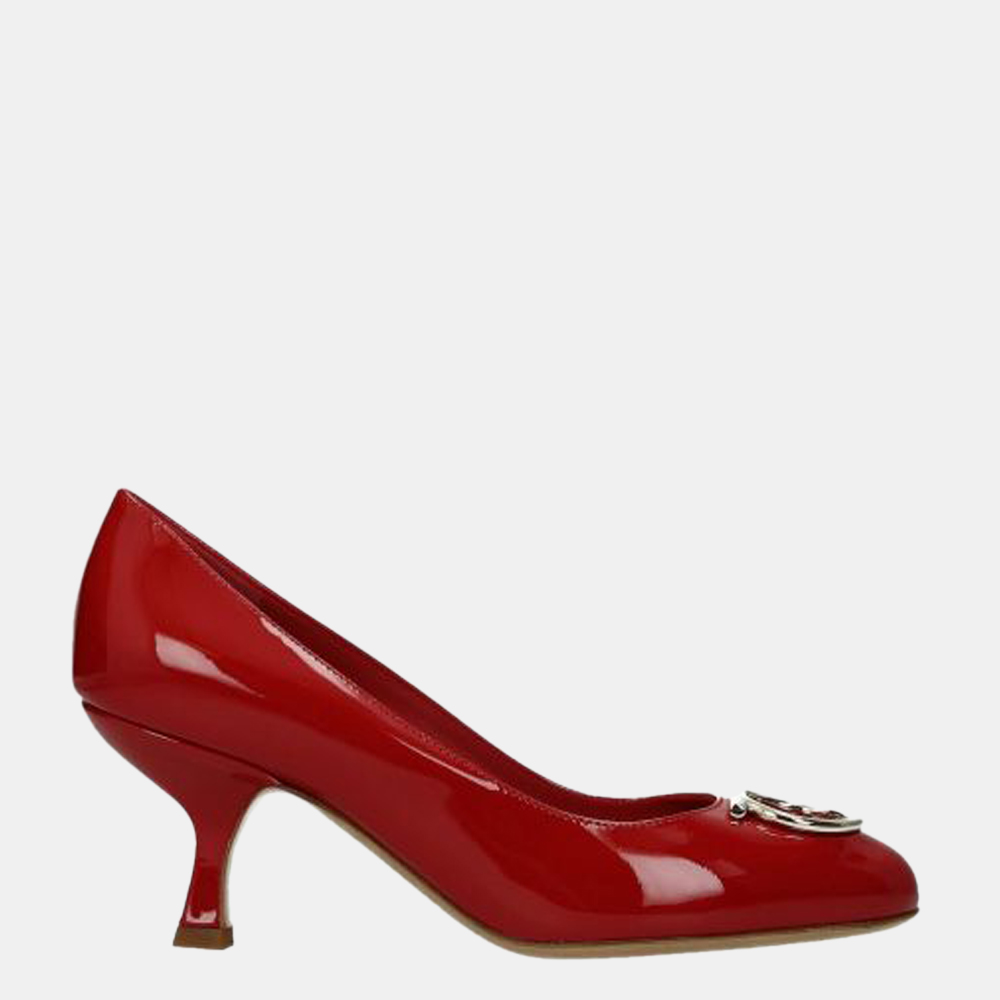 

Salvatore Ferragamo Red Patent Leather Pumps Size US 8 EU