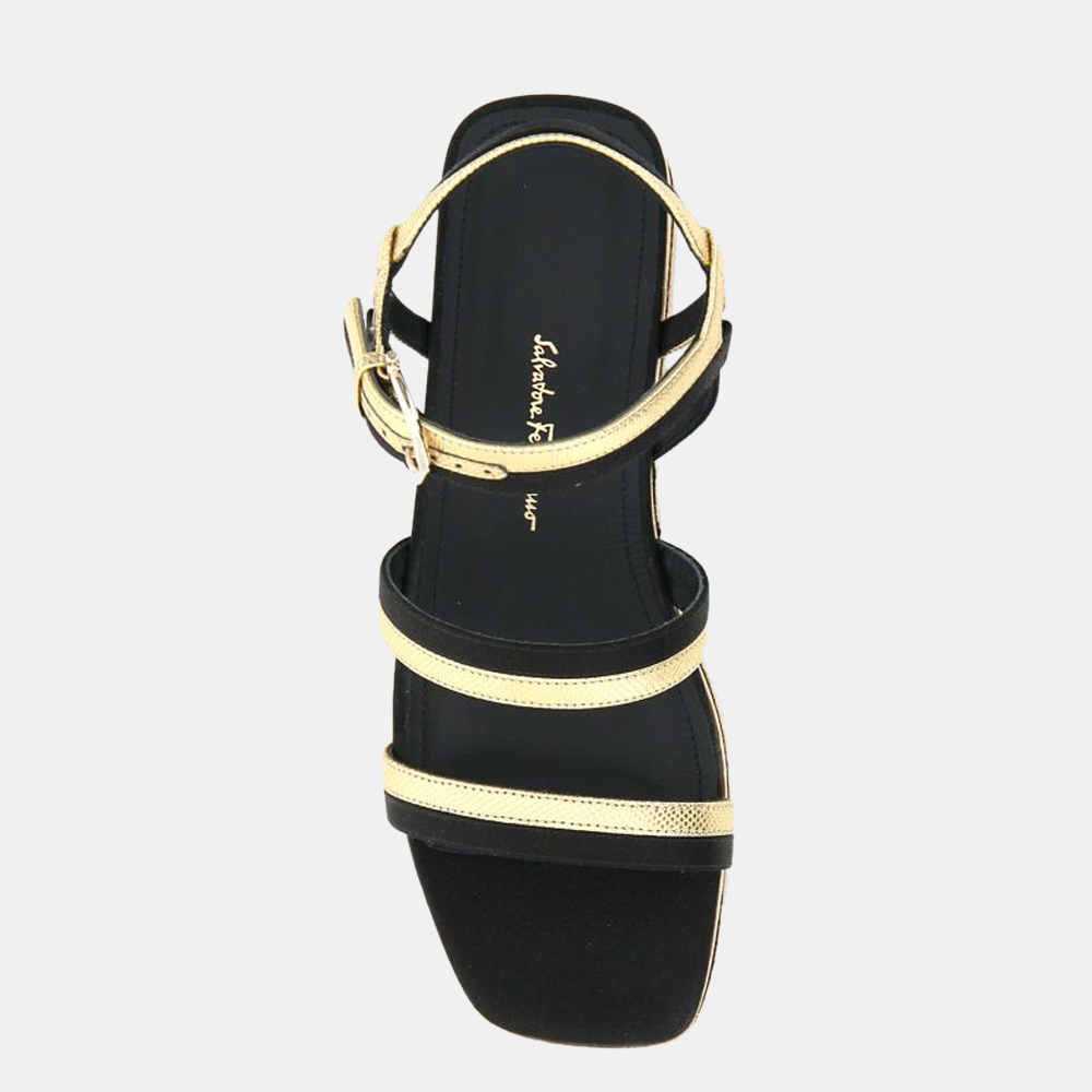 

Salvatore Ferragamo Black Mysen Platform Sandals Size US 7.5 EU