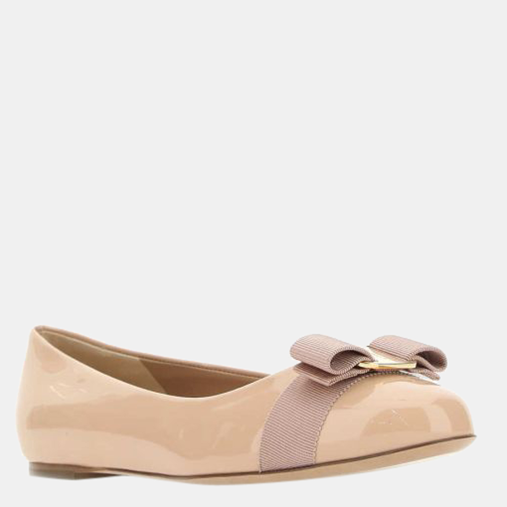 

Salvatore Ferragamo Pink Leather Varina Ballet Flat Size US 6/EU36.5