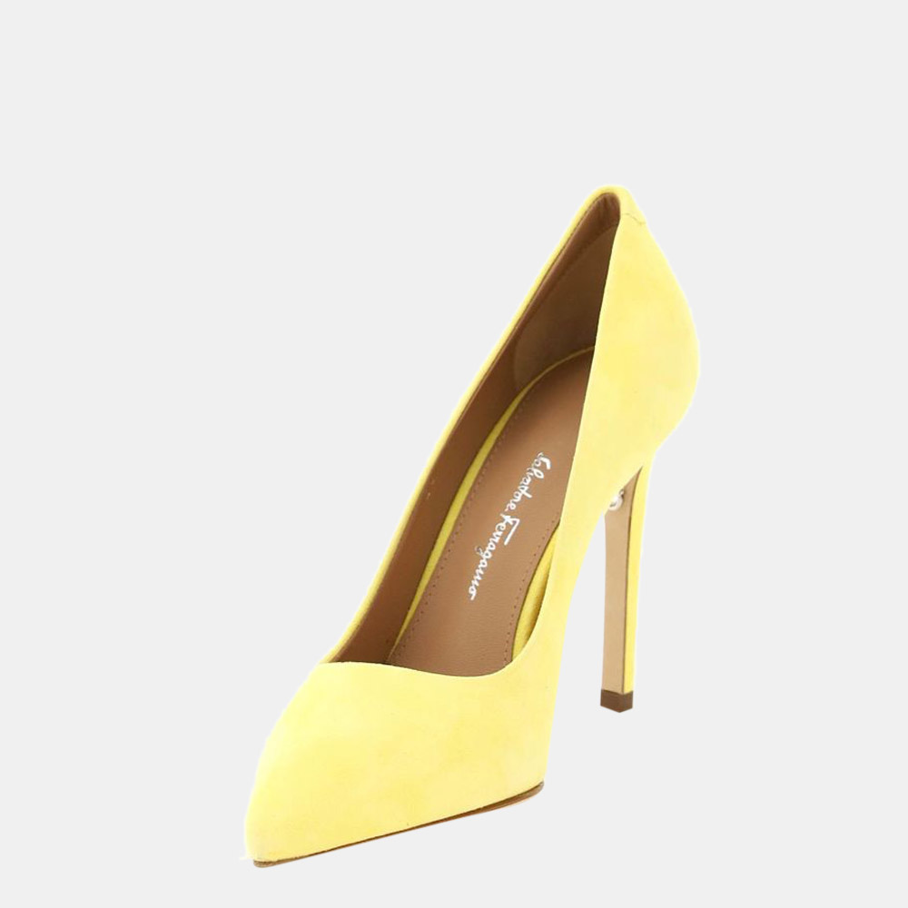 

Salvatore Ferragamo Yellow Suede Pumps Size US 8.5 EU