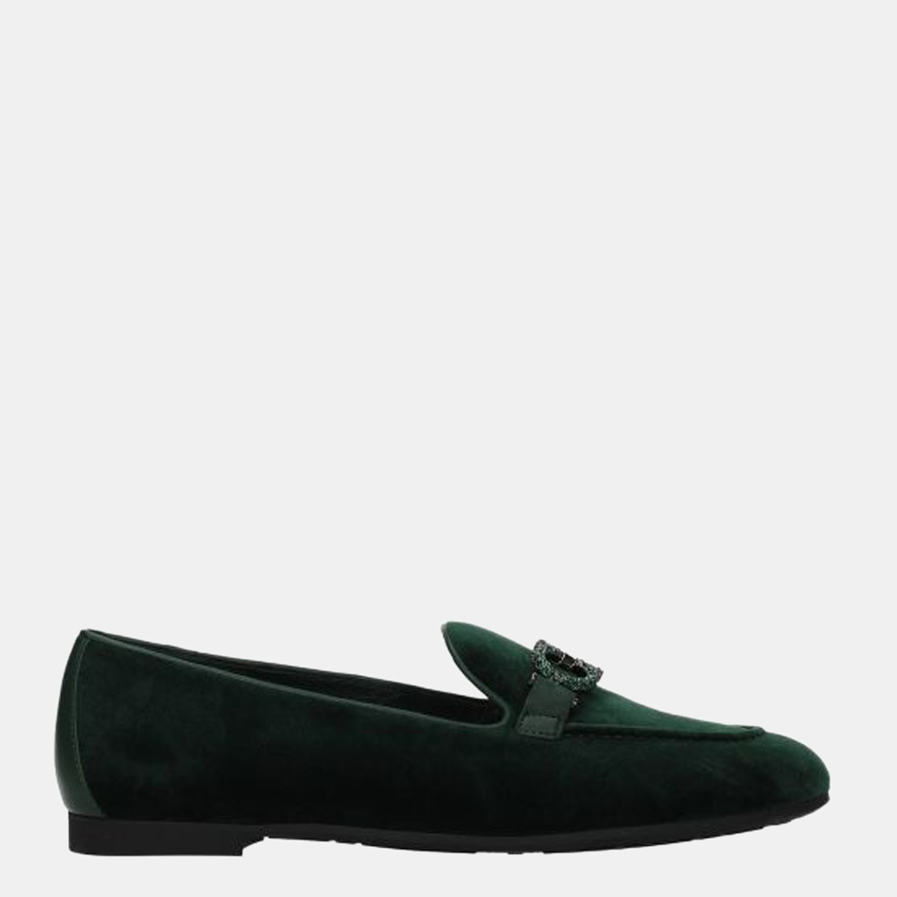 

Salvatore Ferragamo Green Velvet Trifoglio Loafers Size US 9 EU