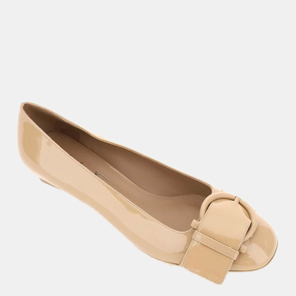 

Salvatore Ferragamo Beige Bow Gancini Pumps Size US 7 EU