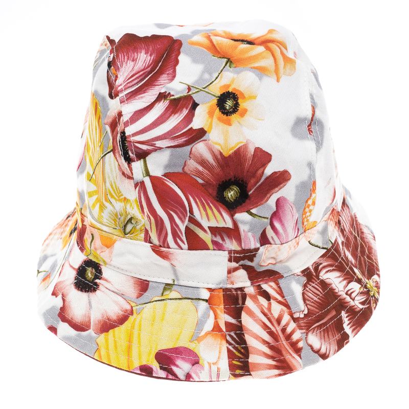 

Salvatore Ferragamo Multicolor Floral Printed Cotton Bucket Hat Size