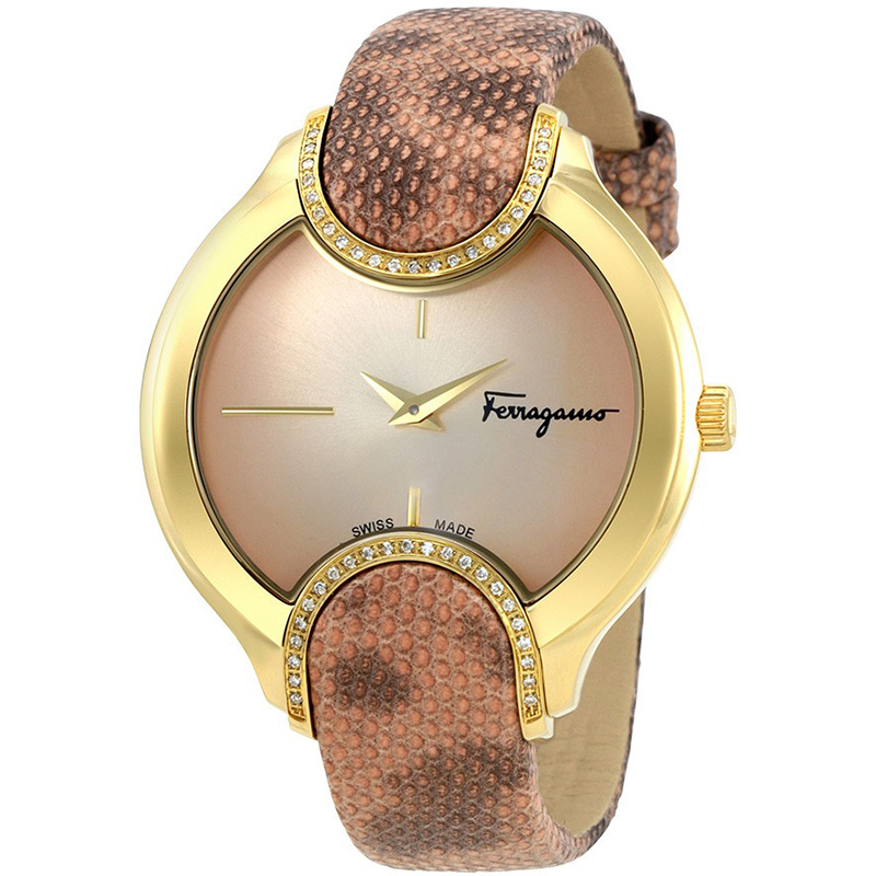 Pre Owned Salvatore Ferragamo Pink Gold Plated Stainless Steel FIZ050015 Women's Wristwatch 38MM