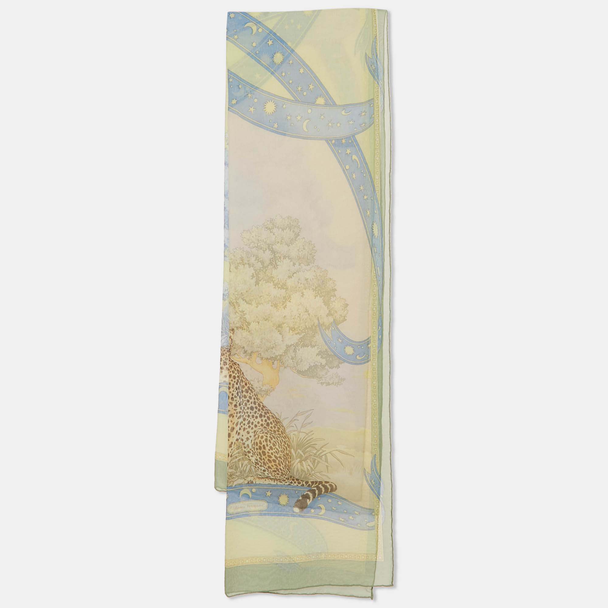 

Salvatore Ferragamo Vintage Leopard Printed Silk Stole, Multicolor
