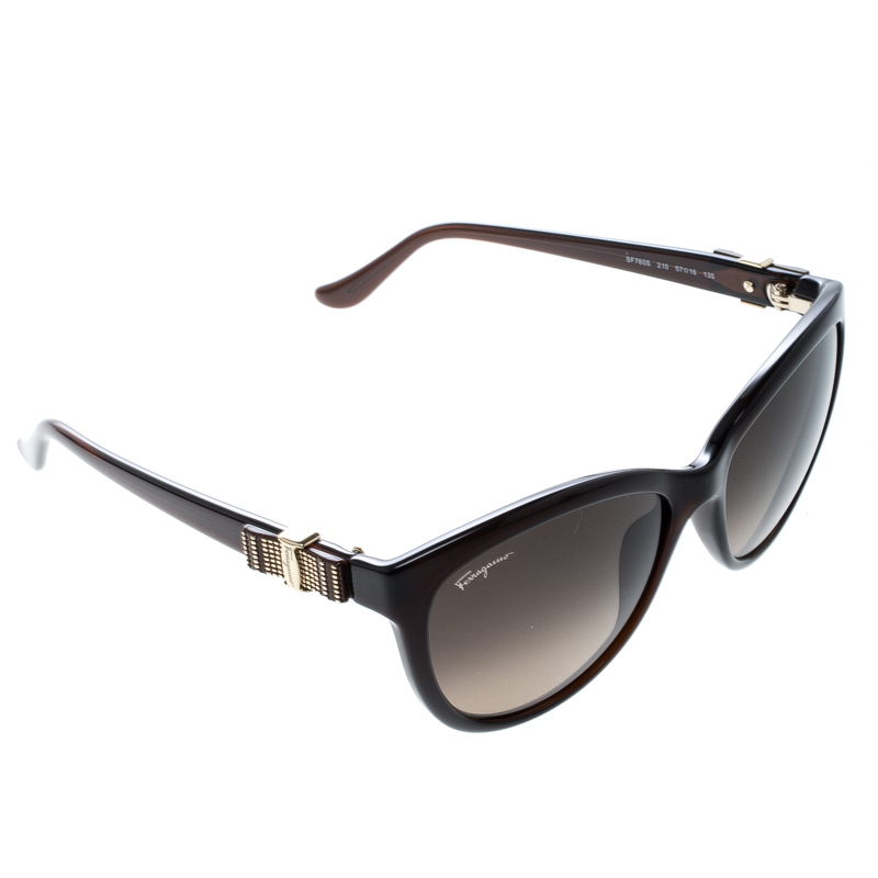 Salvatore Ferragamo Brown SF760S Cat Eye Sunglasses