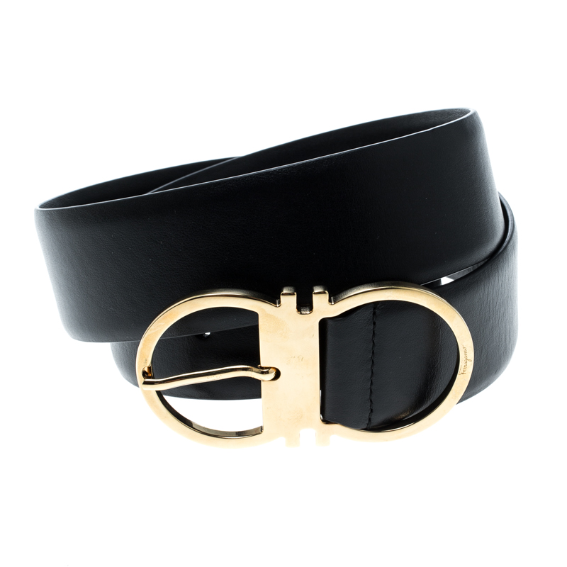 

Salvatore Ferragamo Black Leather Ceylon Belt Size