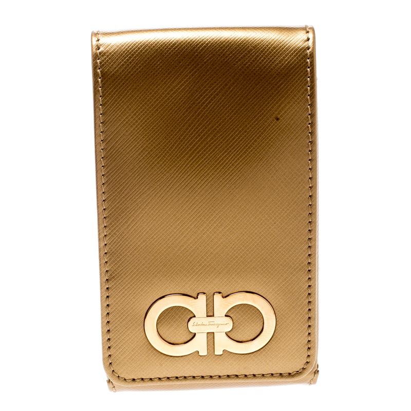 

Salvatore Ferragamo Gold Leather iPhone 4 Case