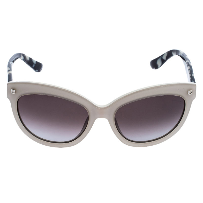 

Salvatore Ferragamo Off White/Black SF675S Cat Eye Sunglasses