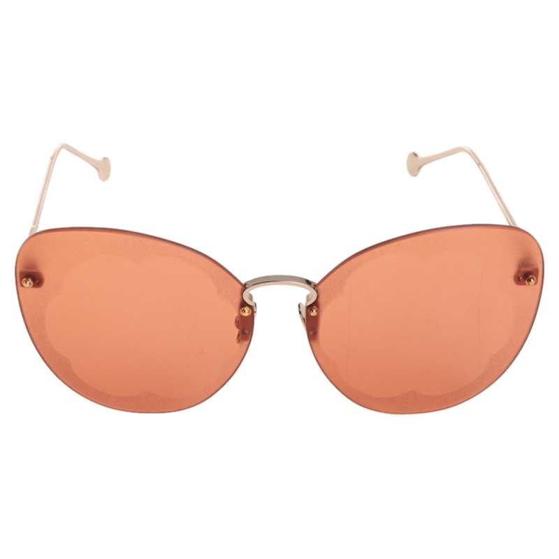 

Salvatore Ferragamo Gold Tone/ Pumpkin Orange Fiore Cat Eye Sunglasses