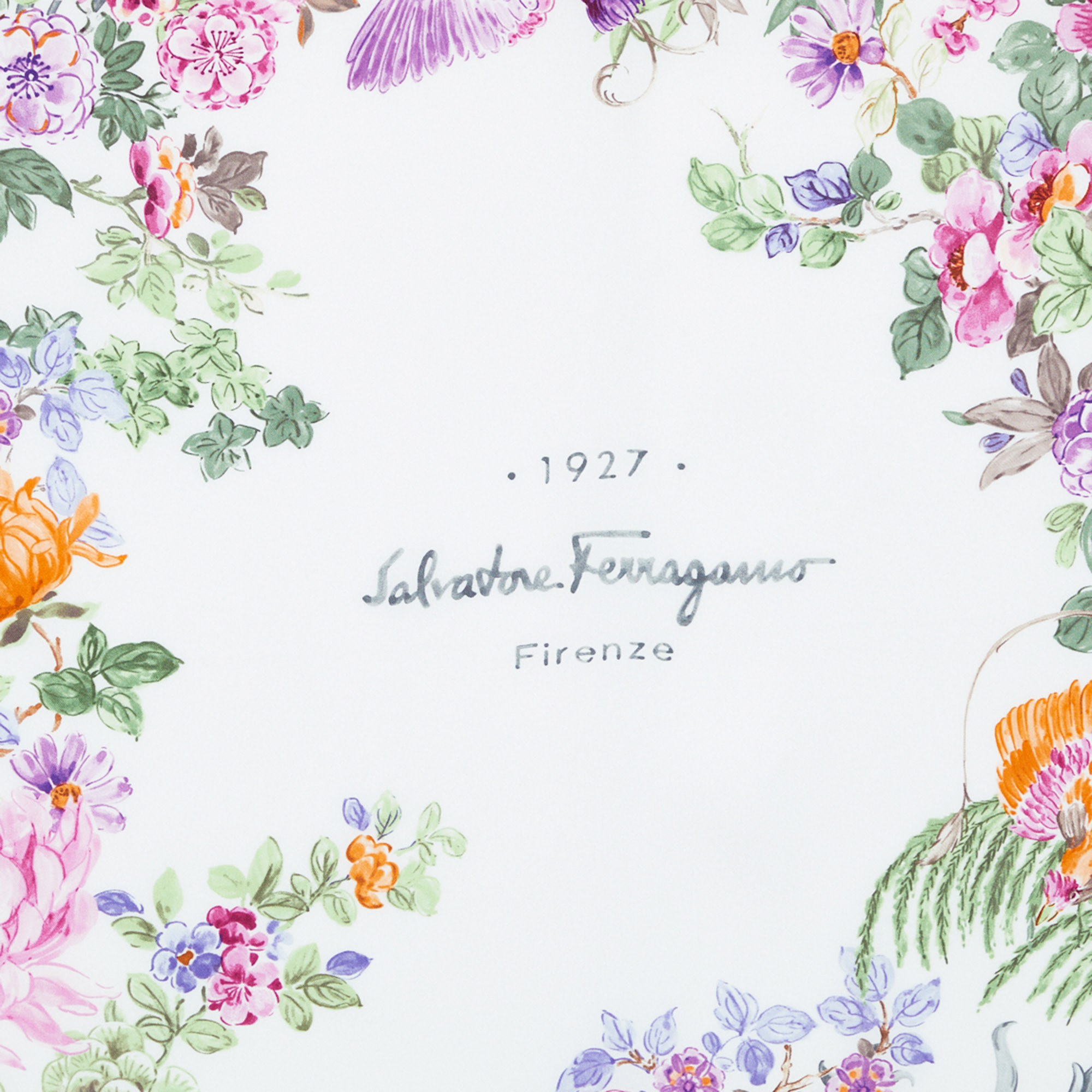 

Salvatore Ferragamo Pink & White Floral Printed Silk Square Scarf