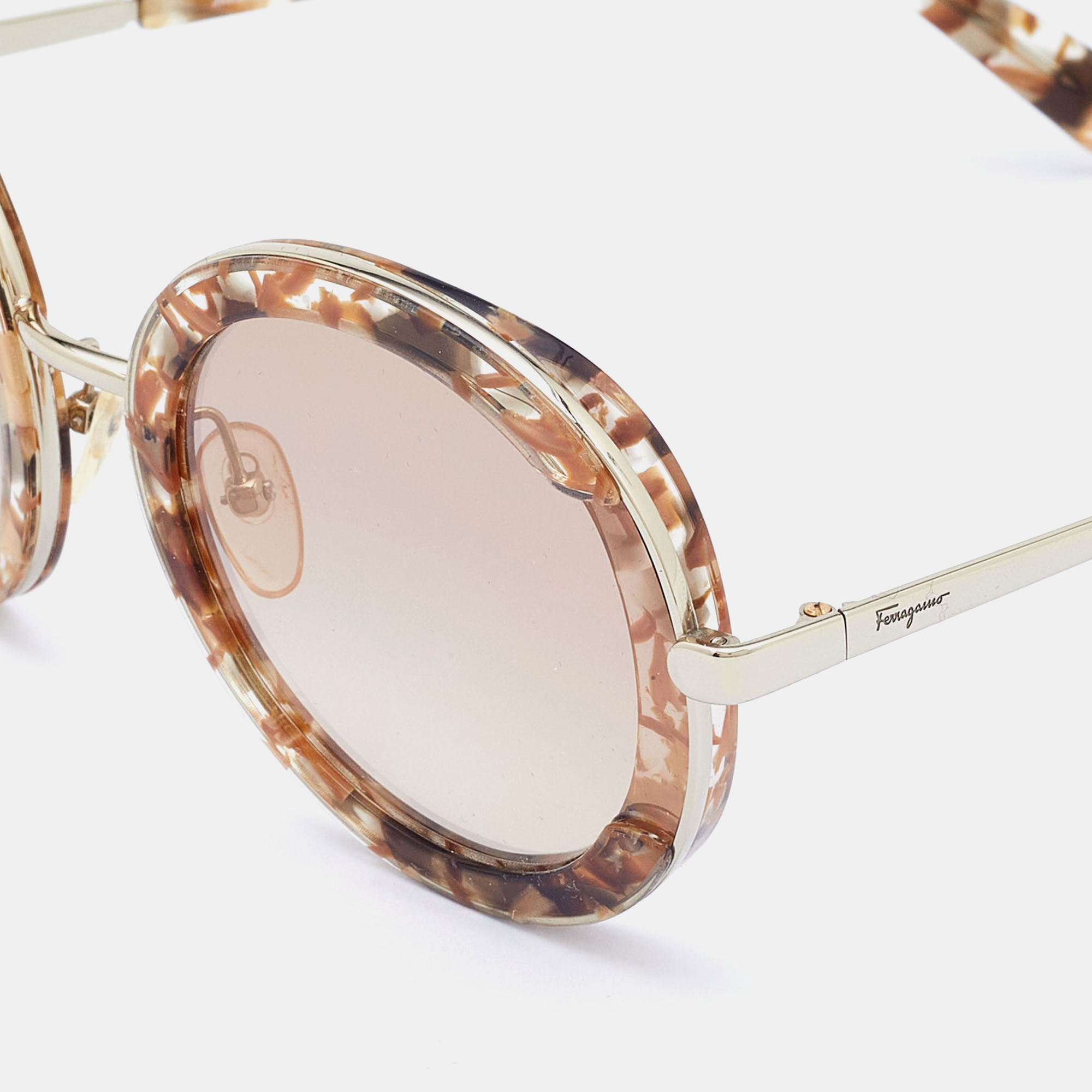 

Salvatore Ferragamo Brown/Beige SF164S Round Sunglasses