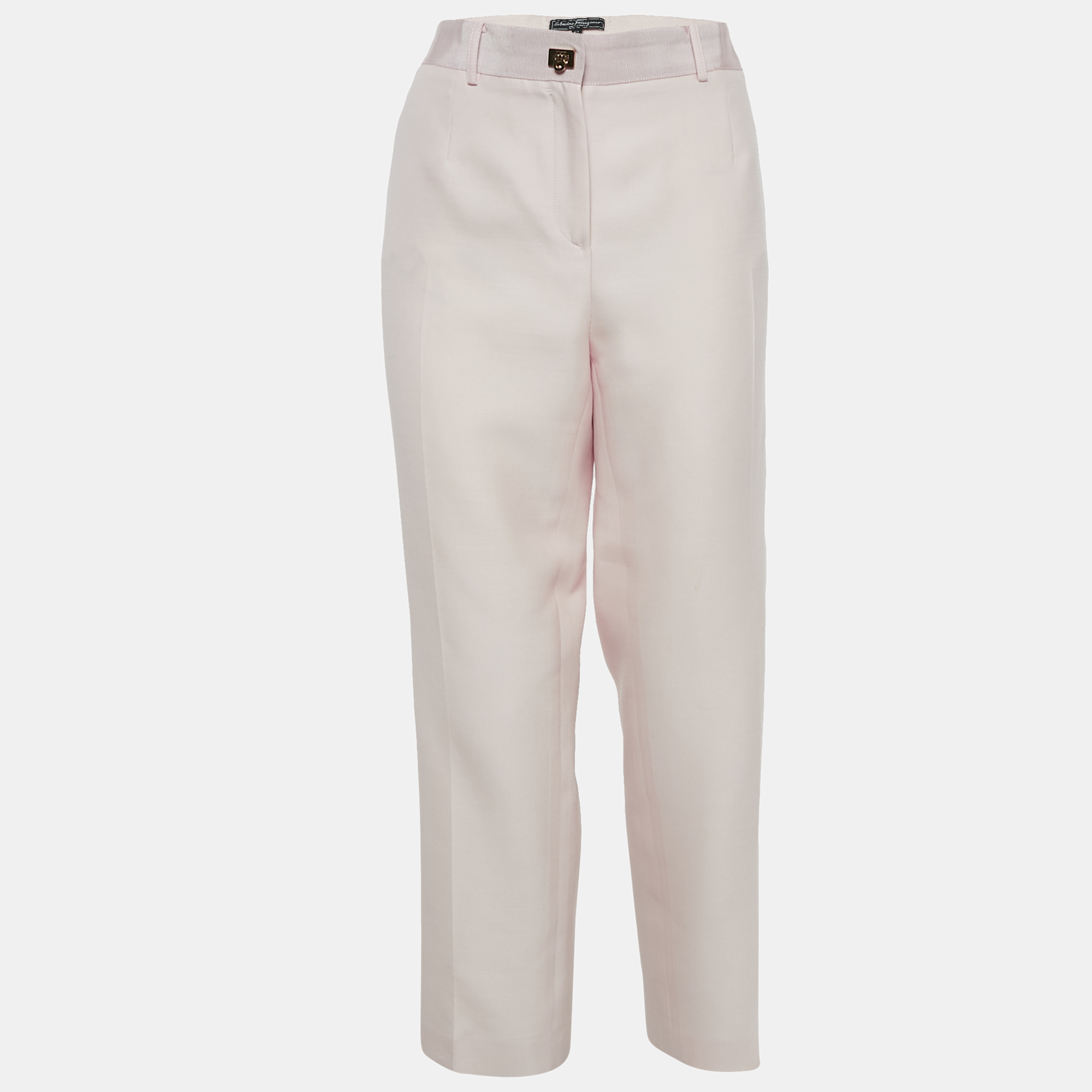

Salvatore Ferragamo Pink Wool Blend Trousers M
