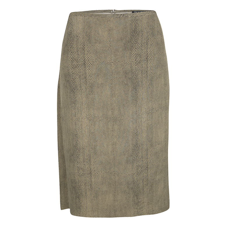 Salvatore Ferragamo Vintage Brown Printed Skirt L