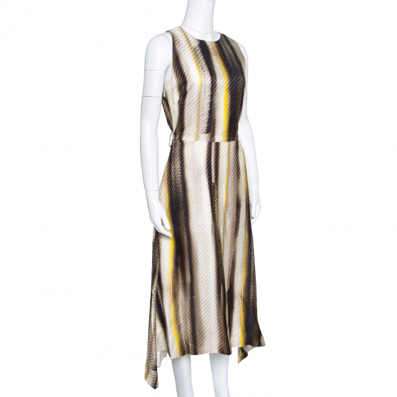 

Salvatore Ferragamo Multicolor Printed Sleeveless Asymmetric Dress