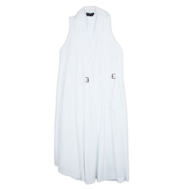 Pre Owned Salvatore Ferragamo White Cotton Dress L