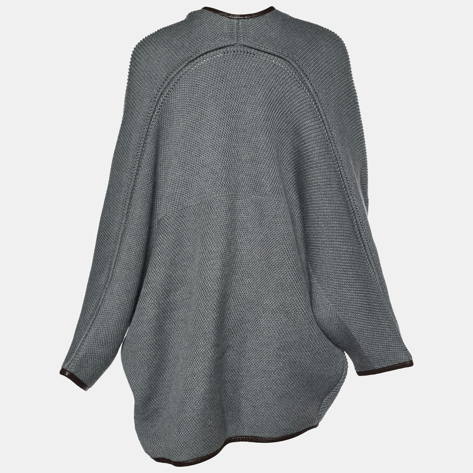 

Salvatore Ferragamo Grey Wool Strip Detail Sweater