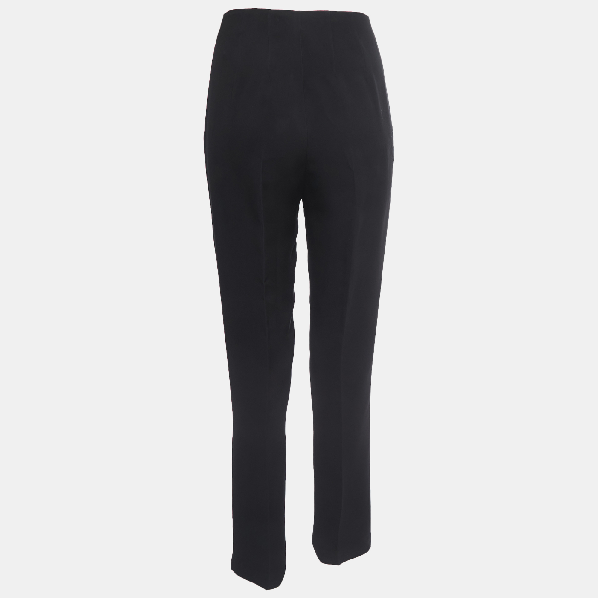 

Salvatore Ferragamo Black Crepe Buckle Closure Pants