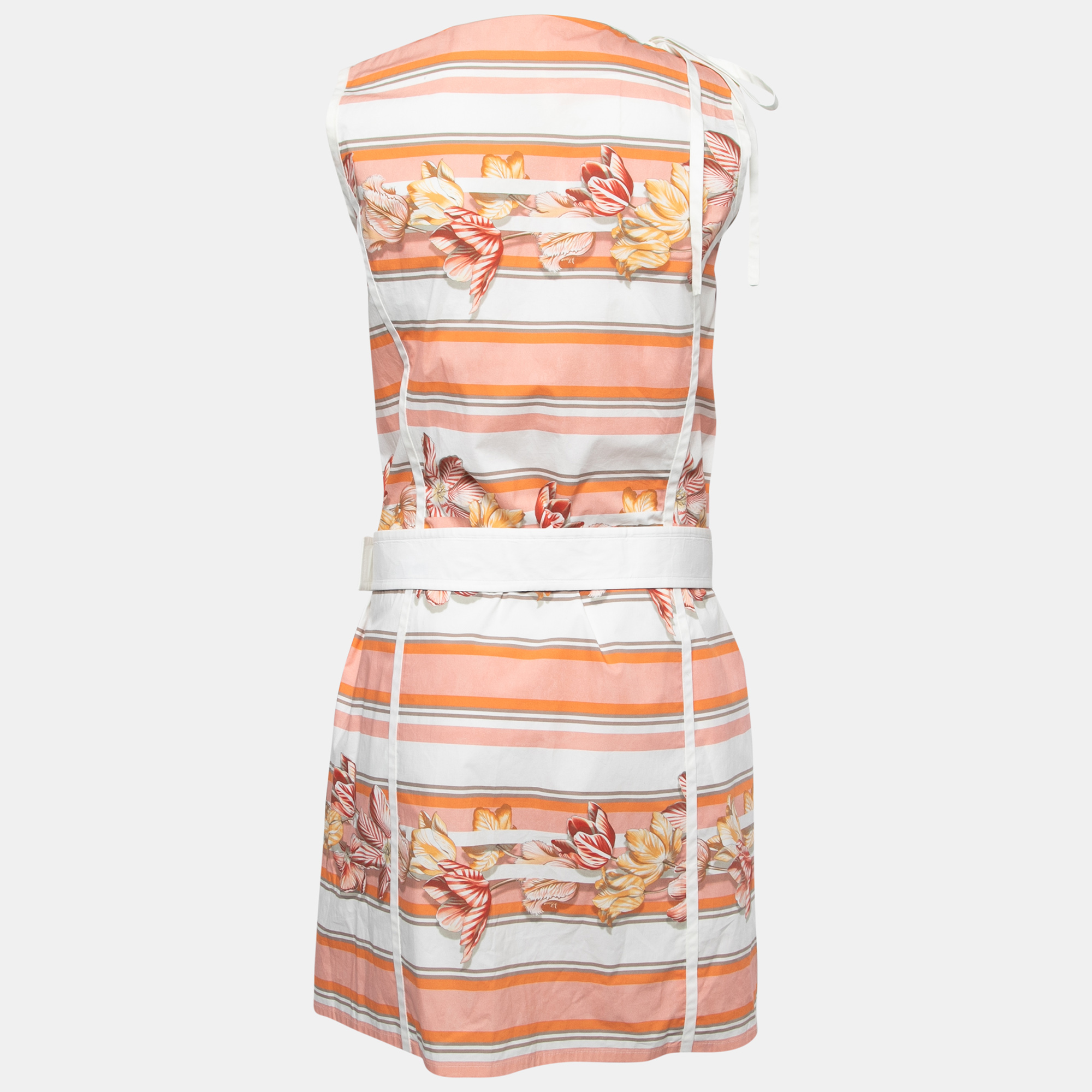 

Salvatore Ferragamo Multicolor Printed Cotton Belted Shirt Dress, Pink