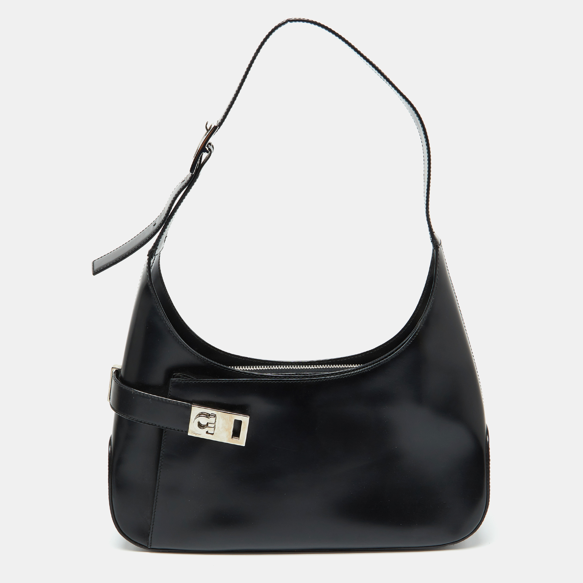 

Salvatore Ferragamo Black Leather Hobo