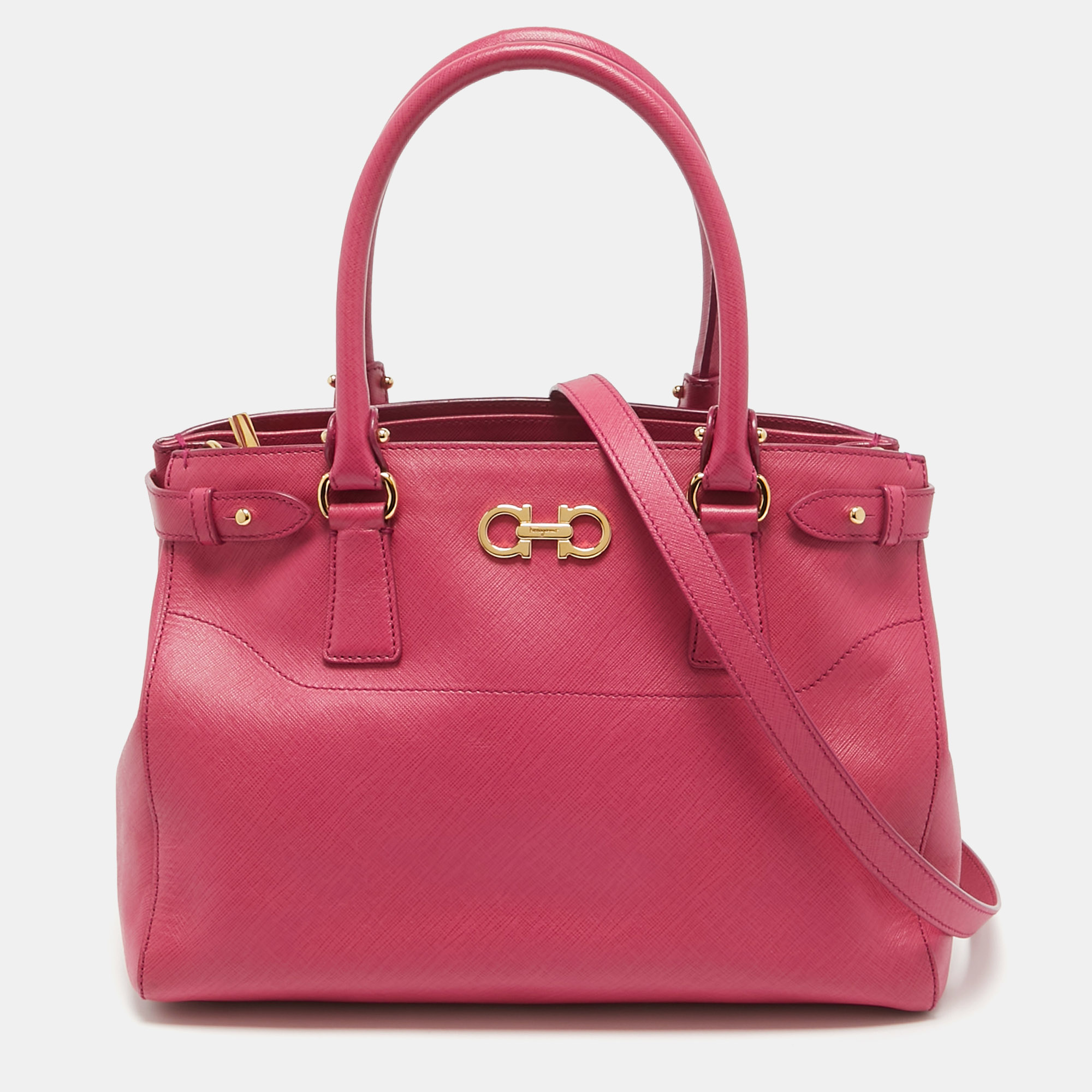 

Salvatore Ferragamo Fuchsia Leather Beky Tote, Pink