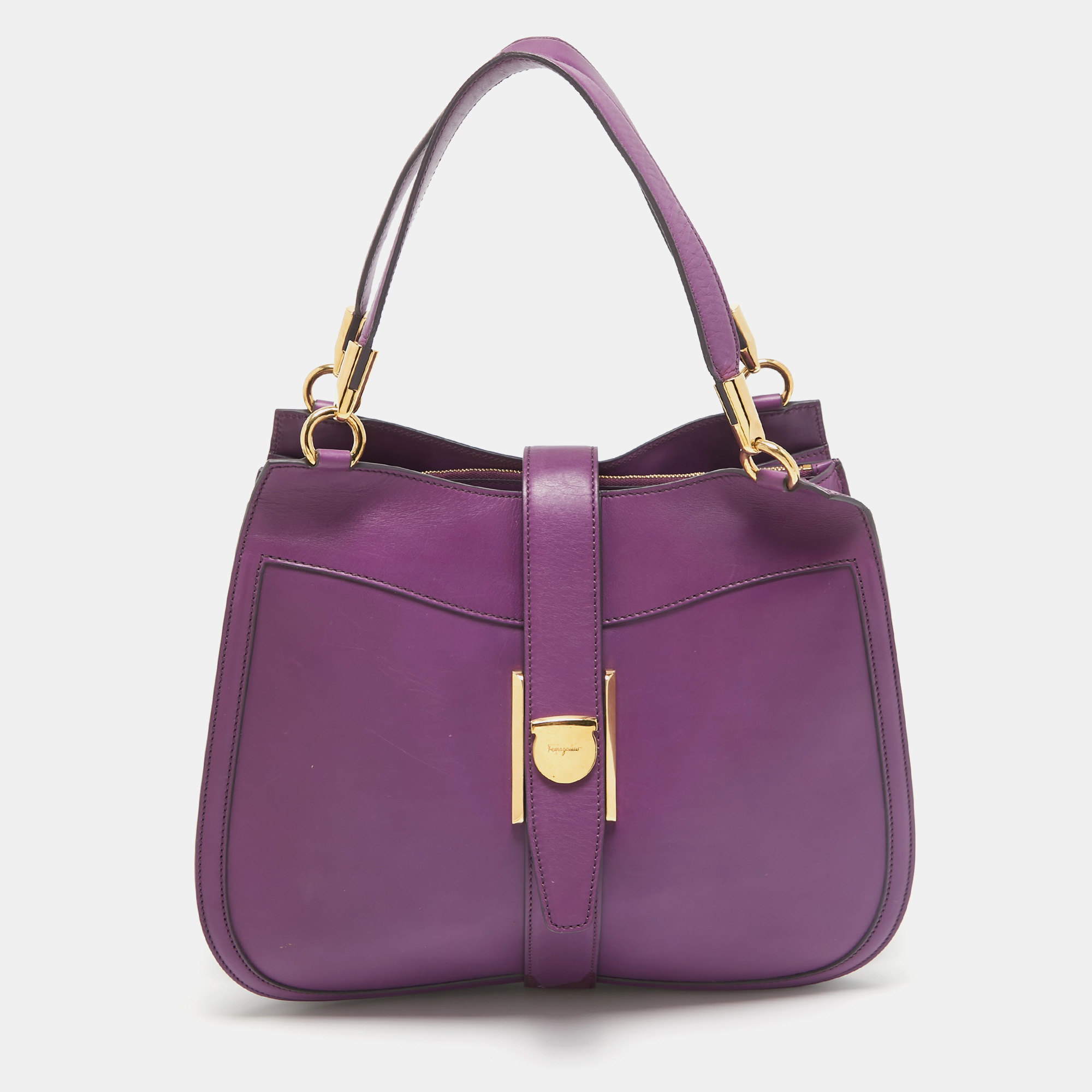 

Salvatore Ferragamo Purple Leather Enny Hobo