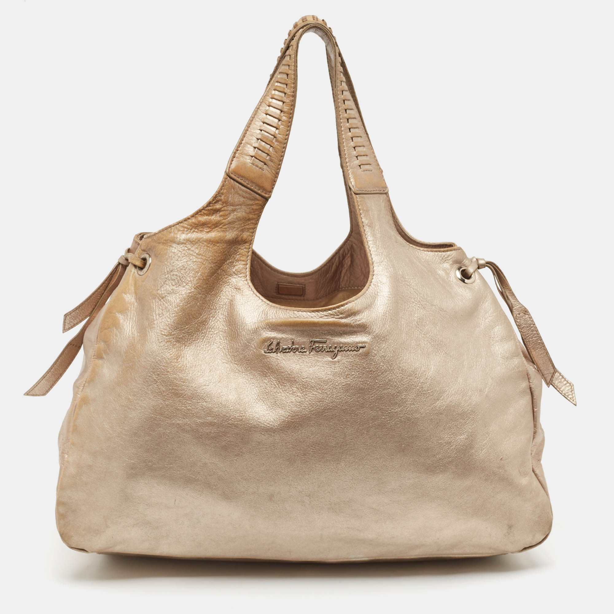 

Salvatore Ferragamo Metallic Leather Tote