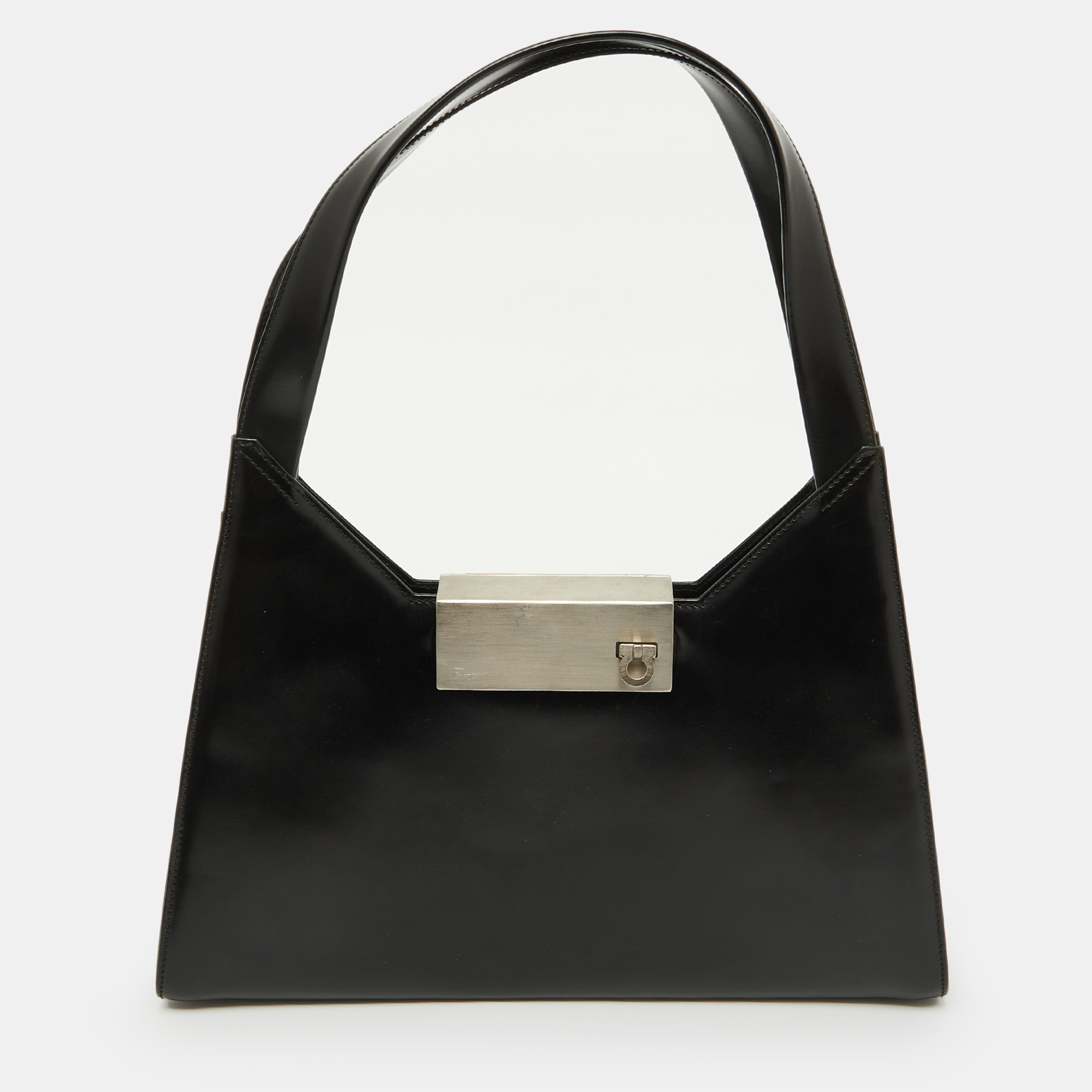 

Salvatore Ferragamo Black Leather Shoulder Bag