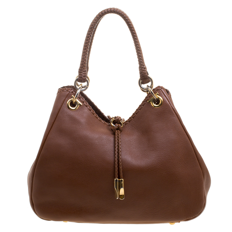 مملوكة مسبقًا Salvatore Ferragamo Brown Leather Tote