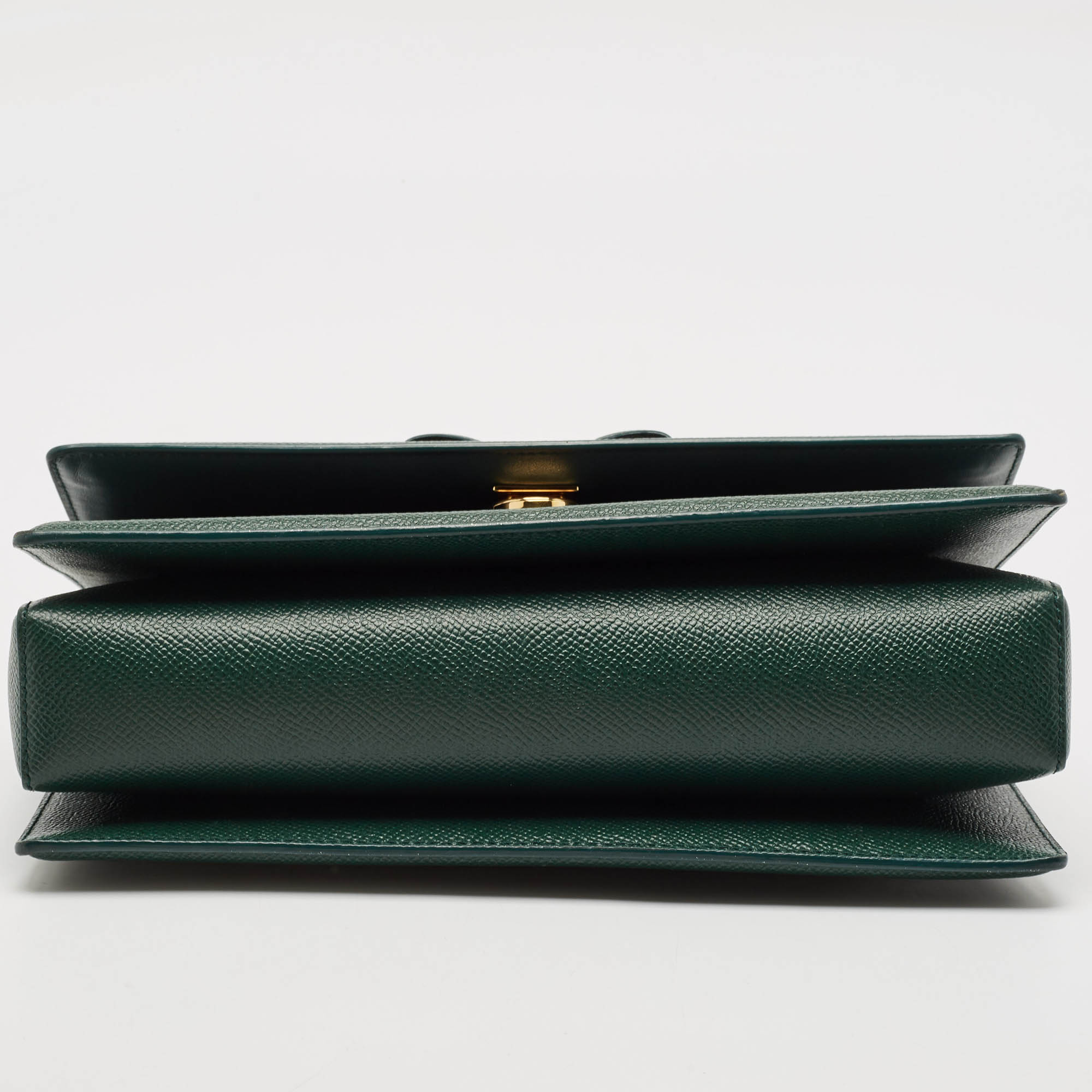 Salvatore Ferragamo Green Leather Ginny Shoulder Bag 