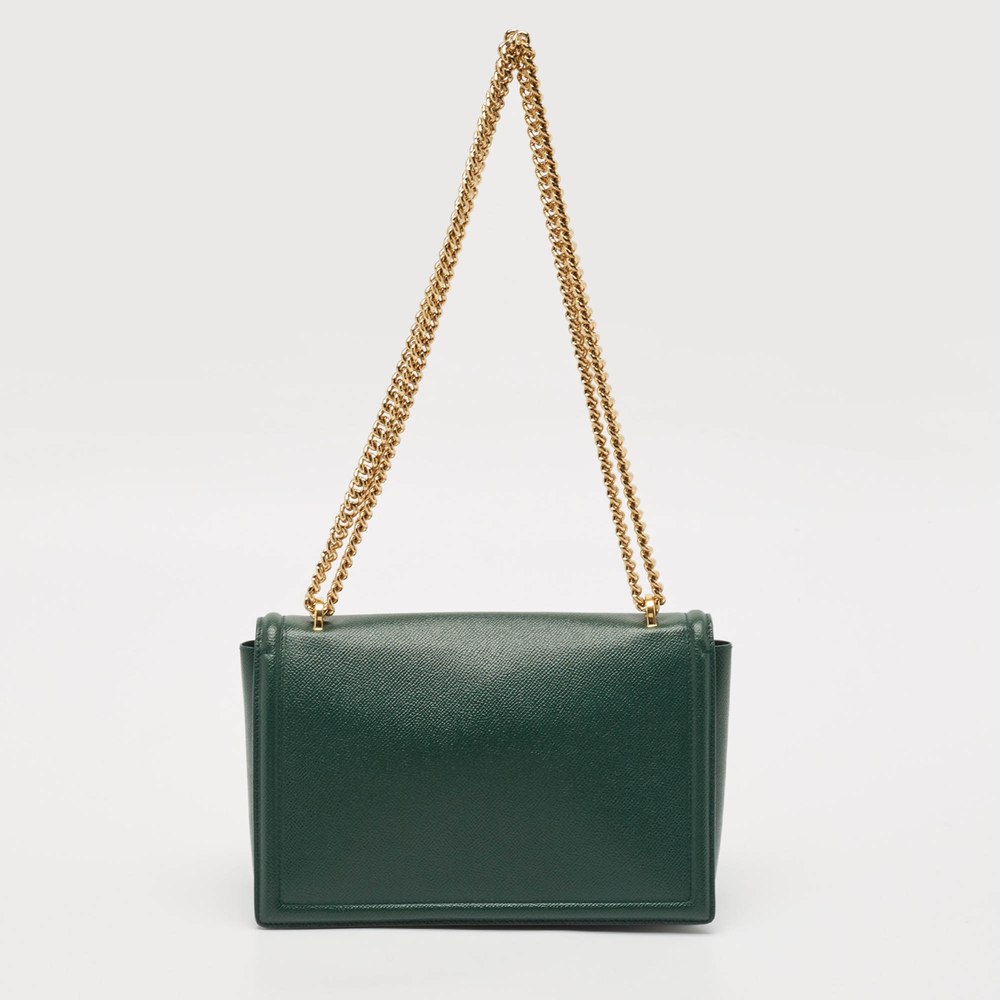 Salvatore Ferragamo Green Leather Ginny Shoulder Bag 