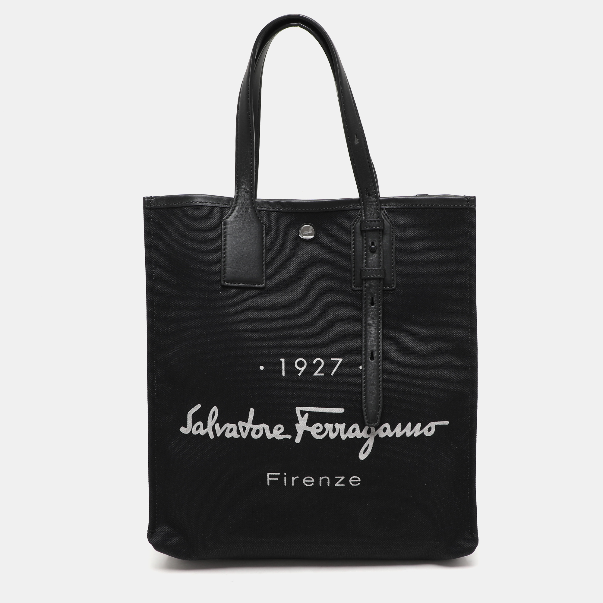 

Salvatore Ferragamo Black Canvas and Leather Shopper Tote