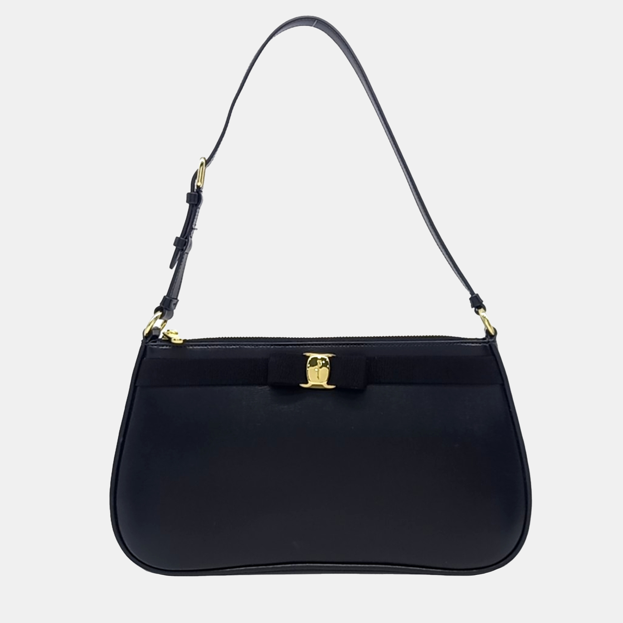 

Salvatore Ferragamo Black Leather Barra shoulder bag