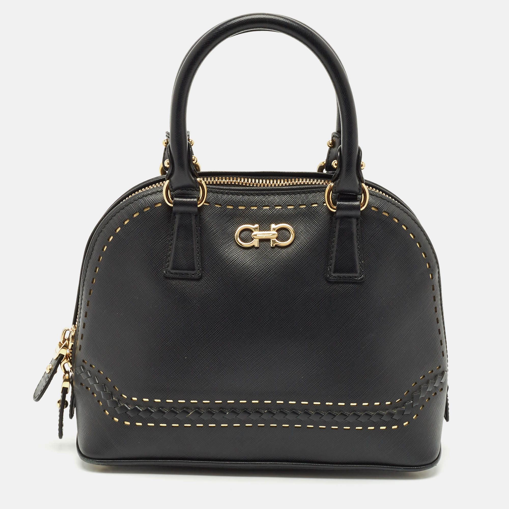 

Salvatore Ferragamo Black Leather Darina Satchel