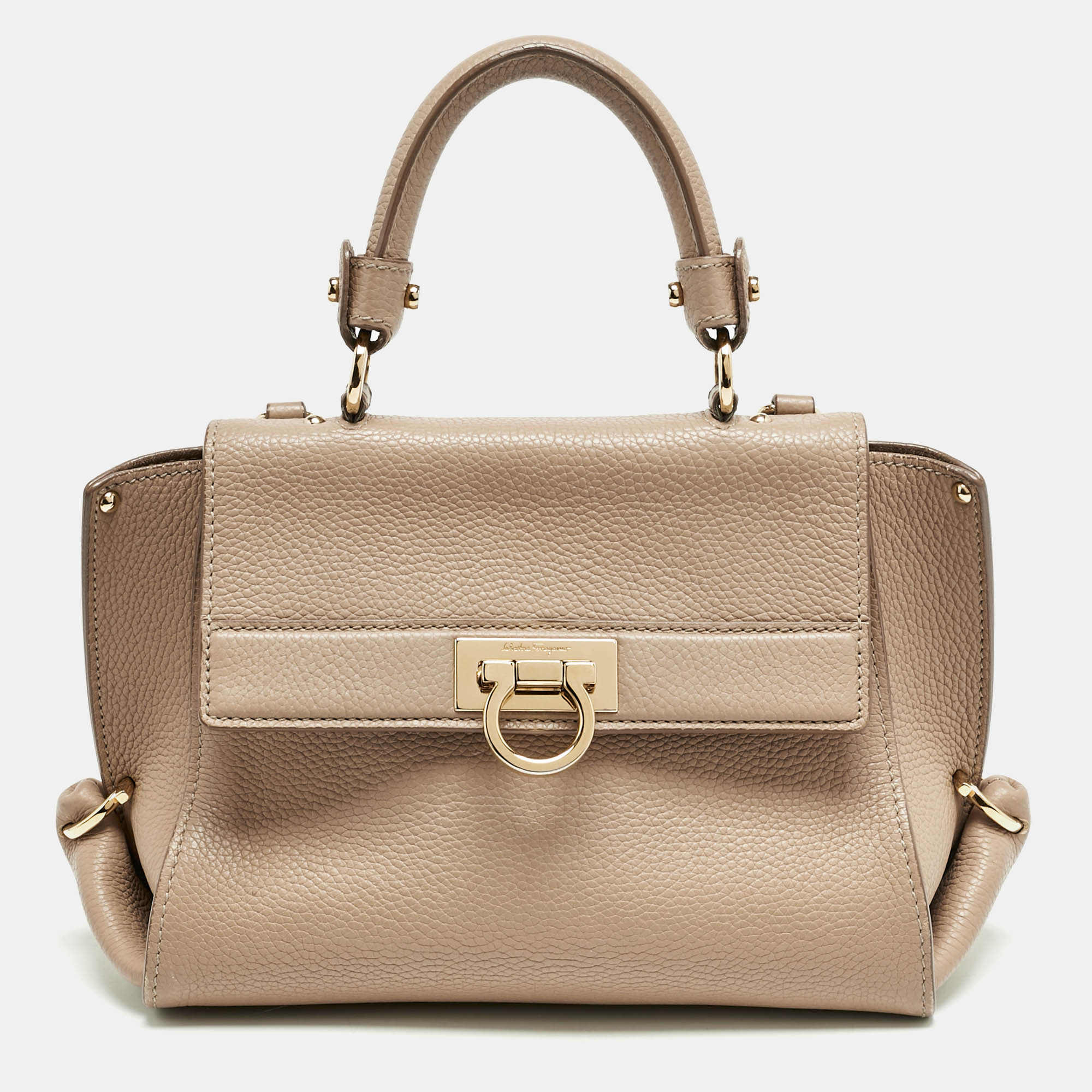 

Salvatore Ferragamo Beige Leather  Sofia Top Handle Bag