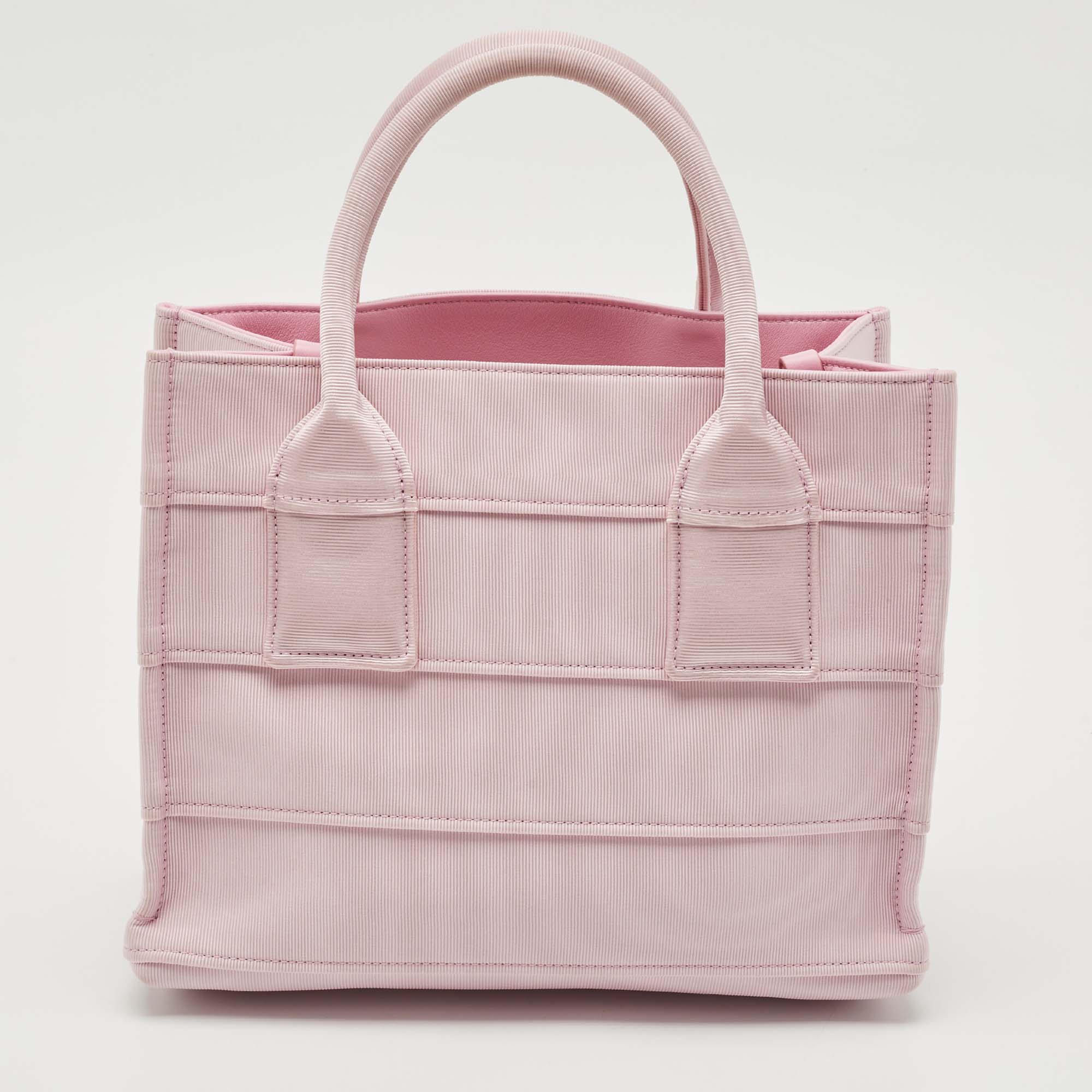 

Salvatore Ferragamo Pink Signature Fabric Logo  Tote