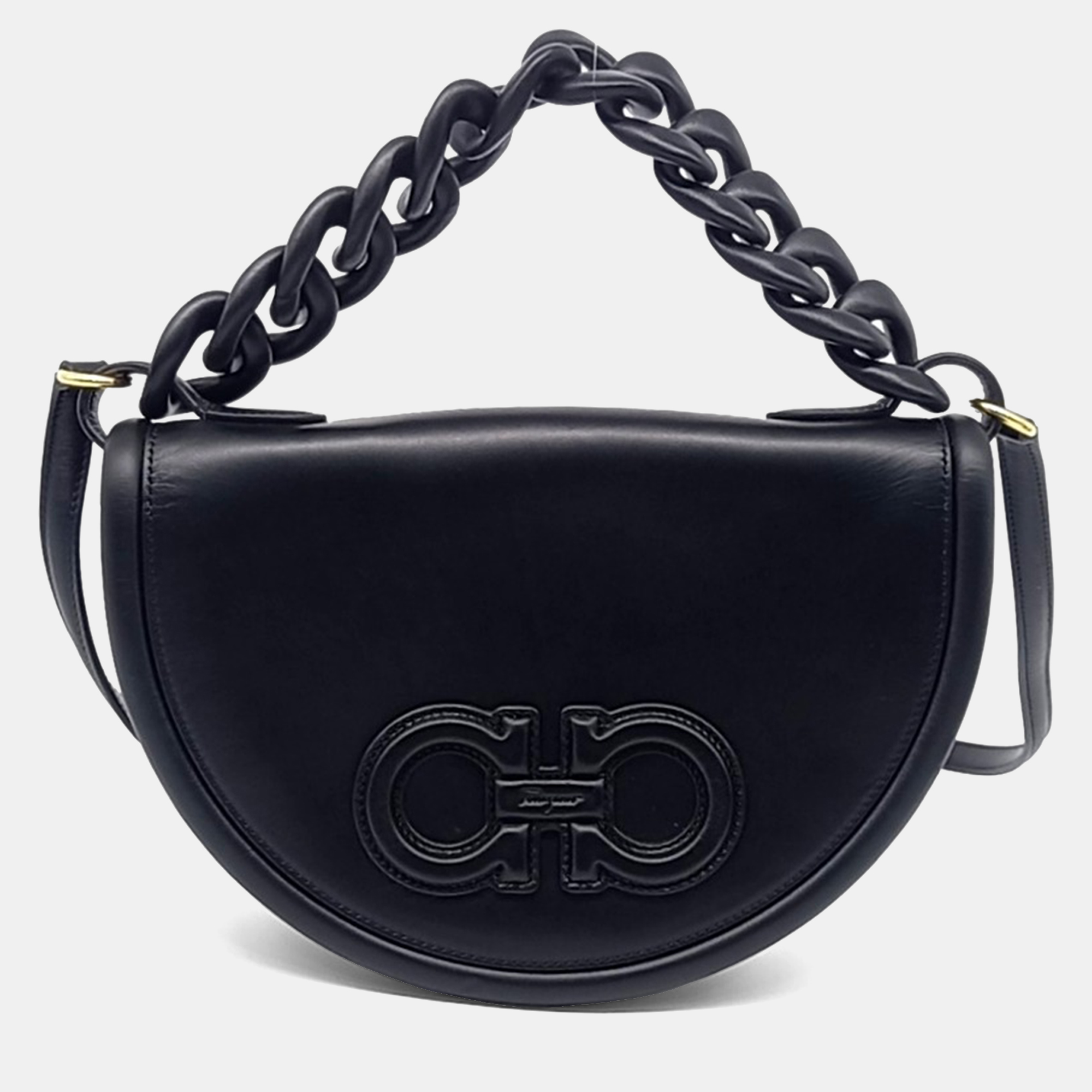 

Salvatore Ferragamo Black Leather Aura Bag