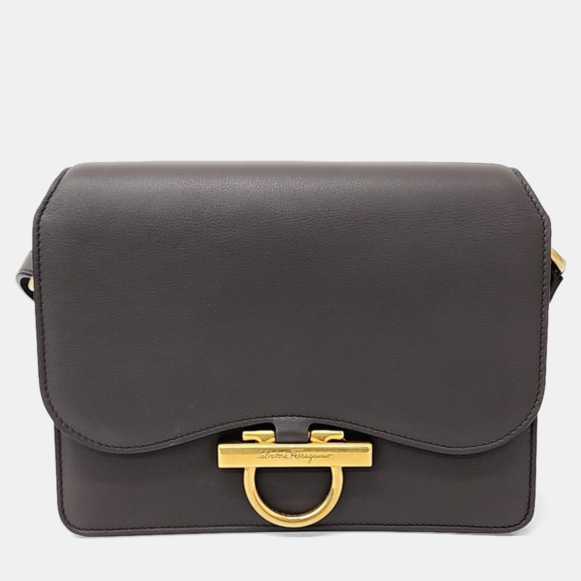 

Salvatore Ferragamo Brown Leather Joan Crossbody Bag