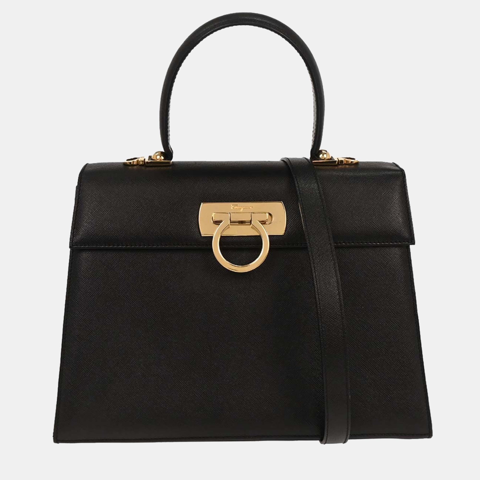 

Salvatore Ferragamo Black Gancini 2way Handbag