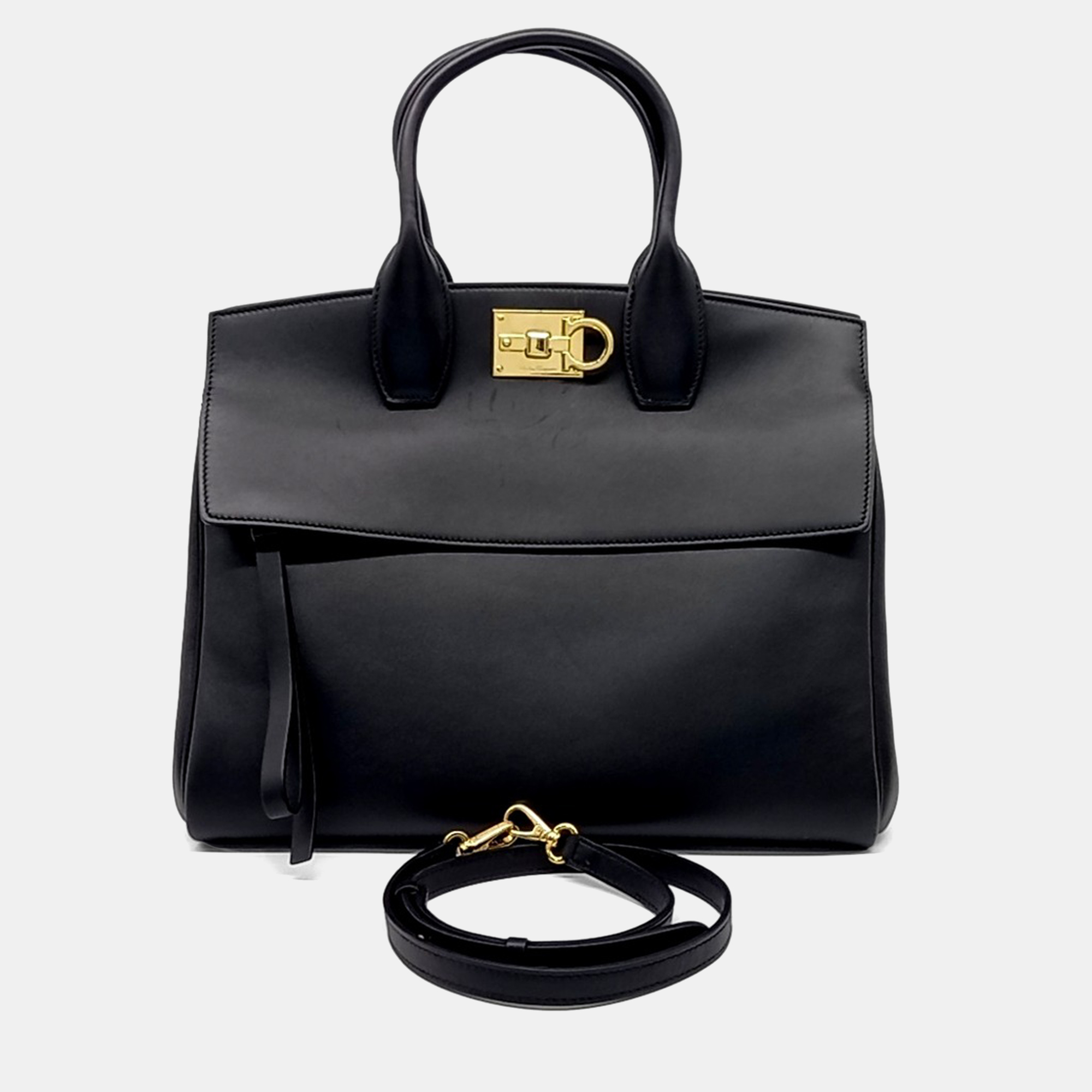 

Salvatore Ferragamo Black Leather Studio Bag