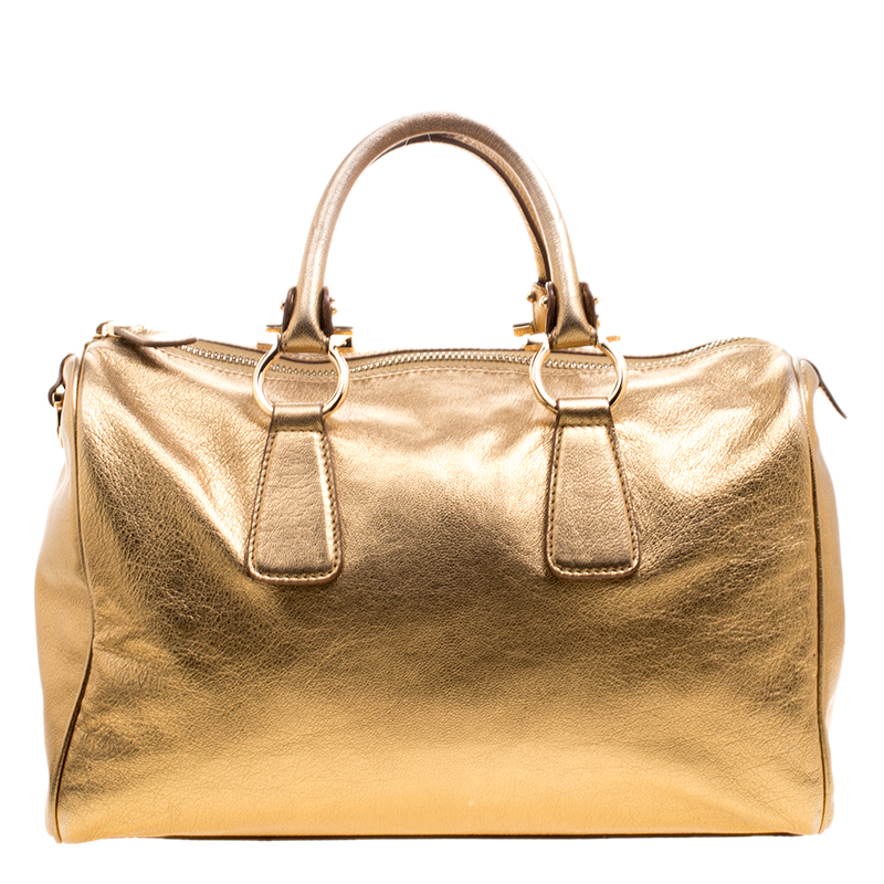 salvatore ferragamo gold bag