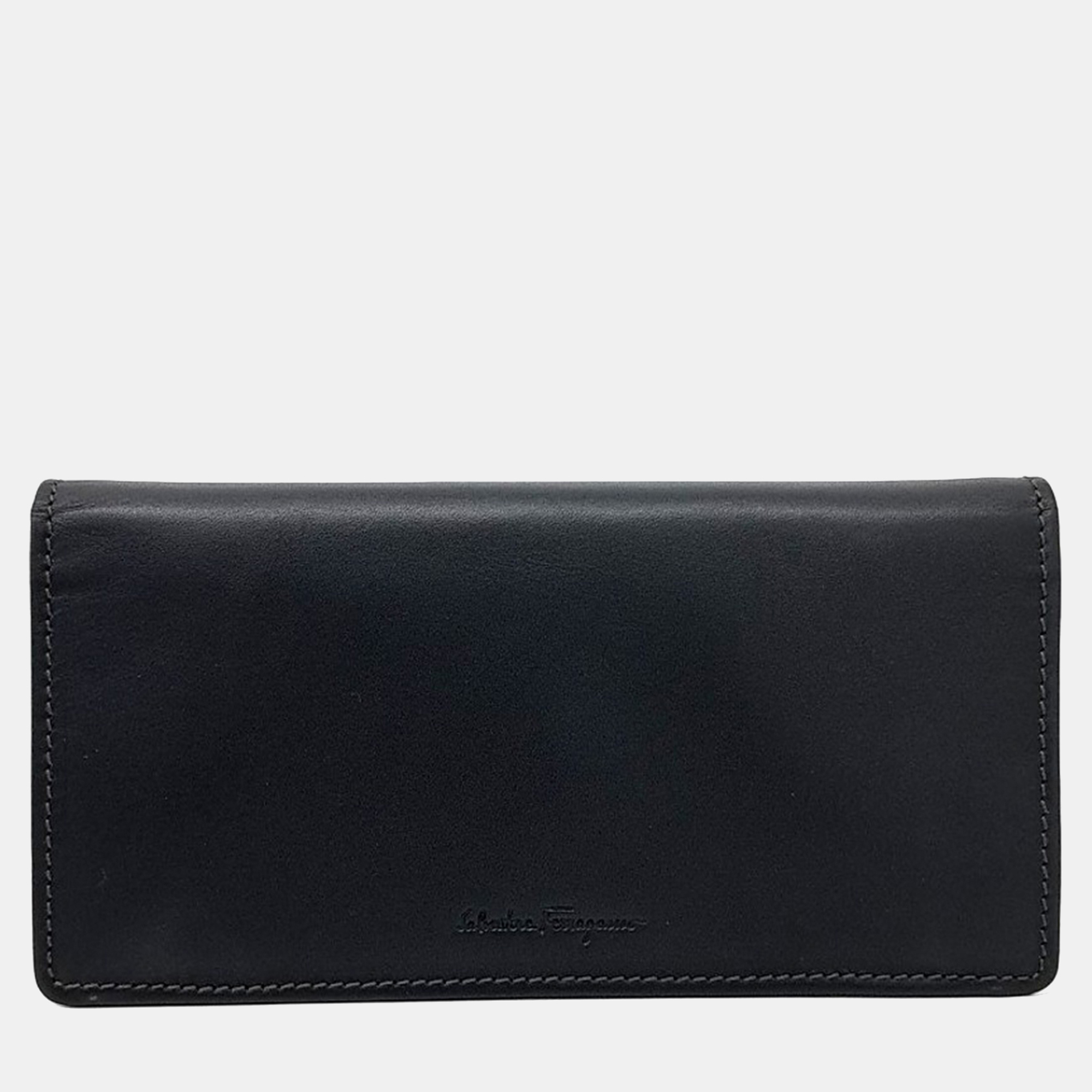 

Salvatore Ferragamo Black Leather long wallet