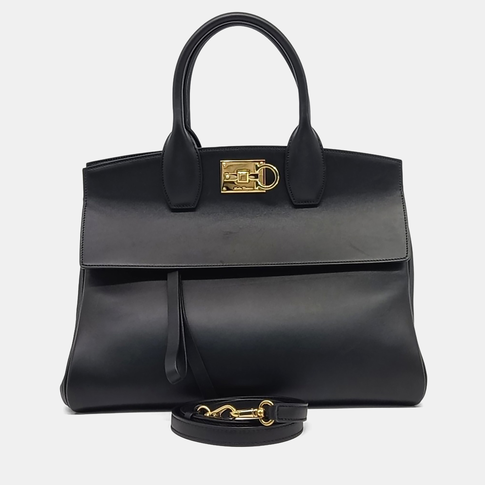 

Salvatore Ferragamo Black Leather Studio Bag