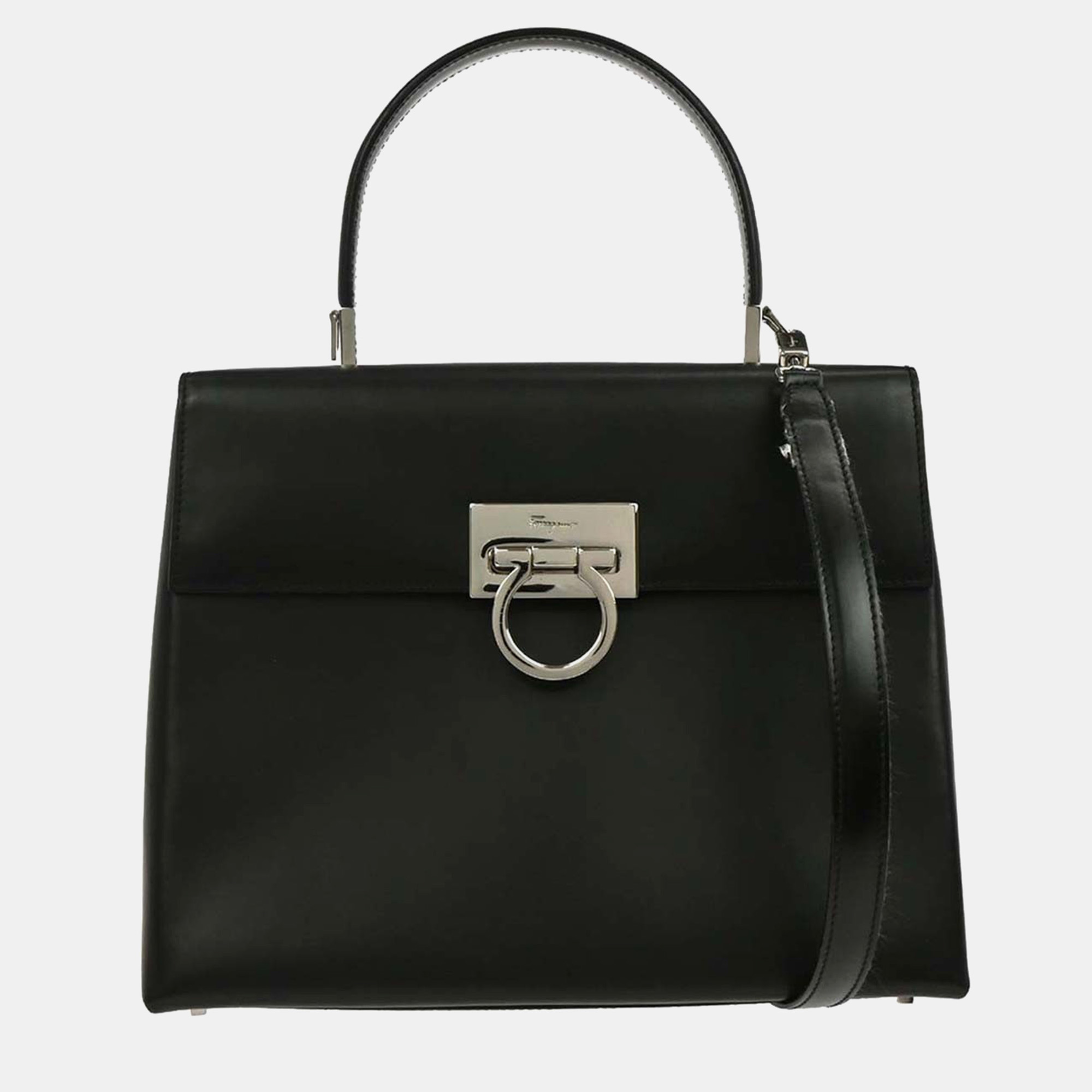 

Salvatore Ferragamo Black Gancini 2way Handbag