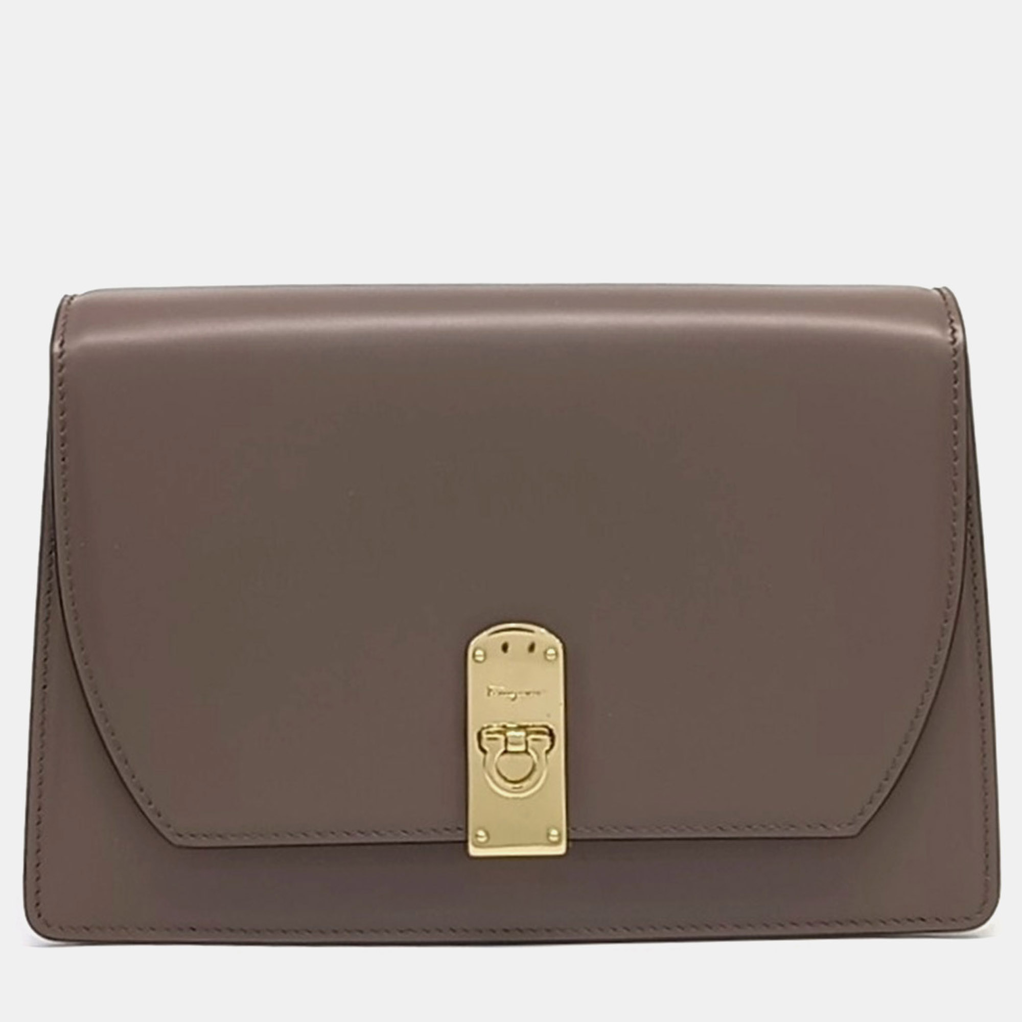 

Salvatore Ferragamo Brown Leather Gancini crossbody bag