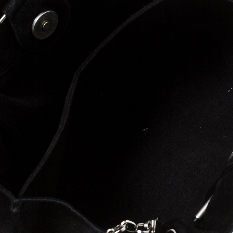 Pre-owned Salvatore Ferragamo Black Suede Chain Shoulder Bag