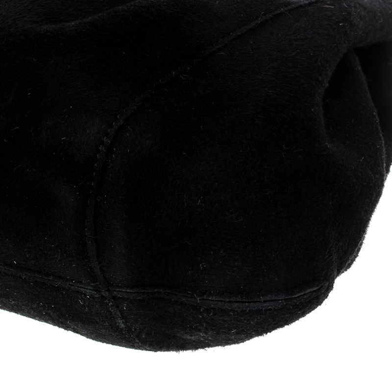 Pre-owned Salvatore Ferragamo Black Suede Chain Shoulder Bag